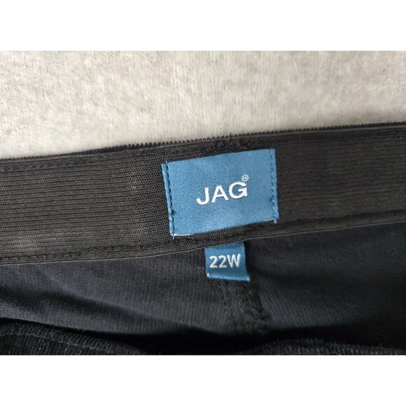 New Jag Women's Black Corduroy Mid Rise Straight-leg Pants Size 22W - Picture 3 of 6